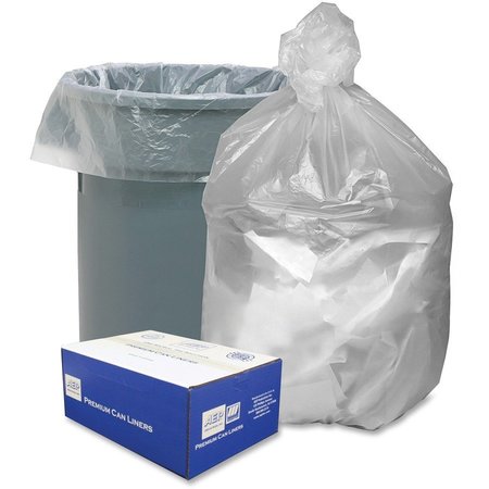 WEBSTER 60 gal Trash Bags, 0.47 mil (12 Micron), Natural, 200 PK WBIGNT3860